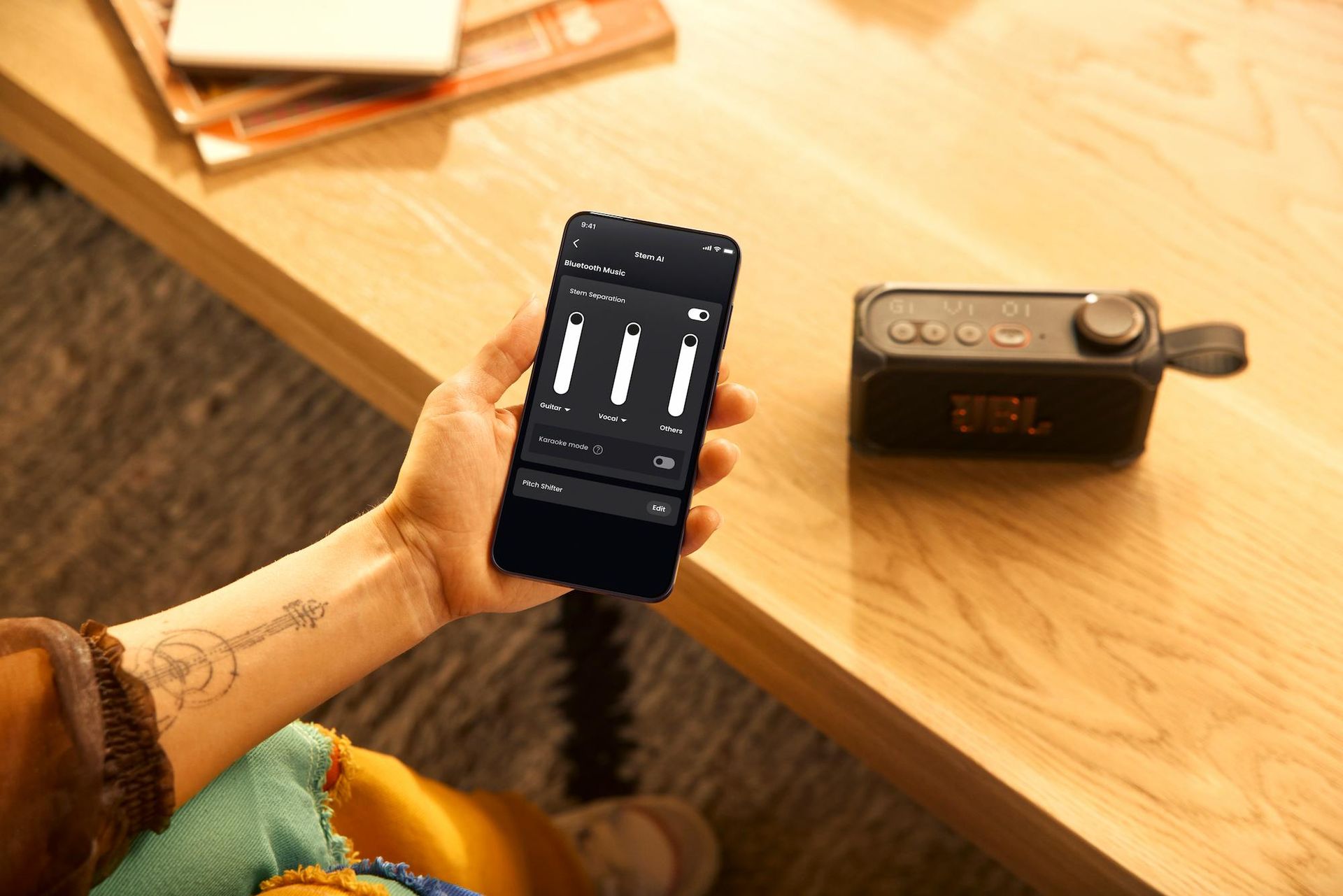 funzionalità stem ai dell'app JBL One per BandBox Solo e Trio