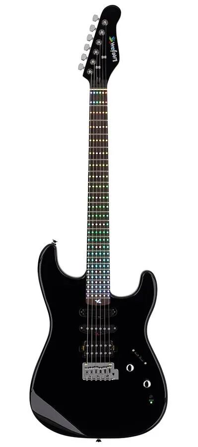 Litejam - Chitarra Elettrica Smart Learning LED RGB 24 Tasti Nera
