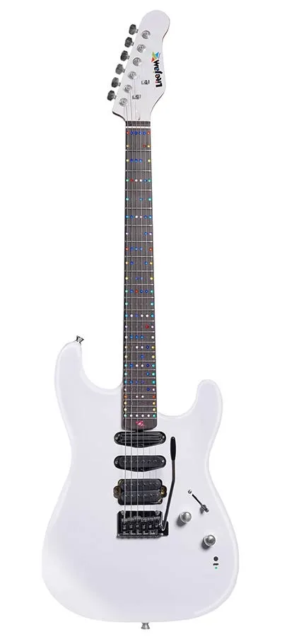 Litejam - Chitarra Elettrica Smart Learning LED RGB 24 Tasti Bianca